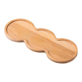 Maxbell Bamboo Serving Tray Breakfast Trays Food Tray for Living Room Buffet Peanut Shape