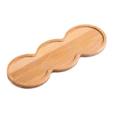 Maxbell Bamboo Serving Tray Breakfast Trays Food Tray for Living Room Buffet Peanut Shape