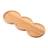 Maxbell Bamboo Serving Tray Breakfast Trays Food Tray for Living Room Buffet Peanut Shape