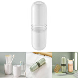 Maxbell Travel Toothbrush Holder Containers Wash Cup Holder Carrier for Traveling White