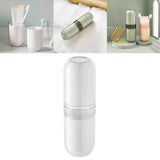 Maxbell Travel Toothbrush Holder Containers Wash Cup Holder Carrier for Traveling White