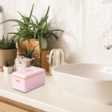 Maxbell Soap Rack Organizer Storage Tray for Kitchen Toilet Hotel Pink