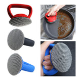 Maxbell Cleaning Brush Metal Mesh Scrubber Dish Scrubber Brush for Pot Tableware Red