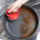 Maxbell Cleaning Brush Metal Mesh Scrubber Dish Scrubber Brush for Pot Tableware Red