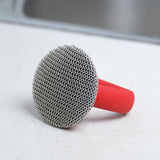 Maxbell Cleaning Brush Metal Mesh Scrubber Dish Scrubber Brush for Pot Tableware Red