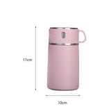 Maxbell Portable Soup Lunch Containers for Hot Food Vacuum Insulated Flask Pink