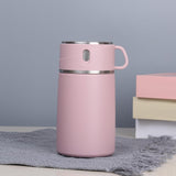 Maxbell Portable Soup Lunch Containers for Hot Food Vacuum Insulated Flask Pink