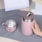 Maxbell Portable Soup Lunch Containers for Hot Food Vacuum Insulated Flask Pink