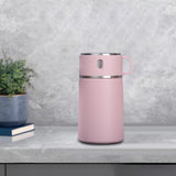 Maxbell Portable Soup Lunch Containers for Hot Food Vacuum Insulated Flask Pink