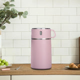 Maxbell Portable Soup Lunch Containers for Hot Food Vacuum Insulated Flask Pink
