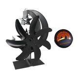 Maxbell Fireplace Fan Decoration Gadget Practical Metal for Stoves Fireplace Black