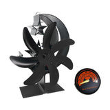 Maxbell Fireplace Fan Decoration Gadget Practical Metal for Stoves Fireplace Black