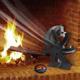 Maxbell Fireplace Fan Decoration Gadget Practical Metal for Stoves Fireplace Black
