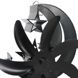 Maxbell Fireplace Fan Decoration Gadget Practical Metal for Stoves Fireplace Black