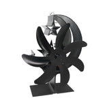 Maxbell Fireplace Fan Decoration Gadget Practical Metal for Stoves Fireplace Black