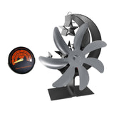 Maxbell Fireplace Fan Decoration Gadget Practical Metal for Stoves Fireplace Gray