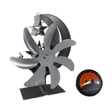 Maxbell Fireplace Fan Decoration Gadget Practical Metal for Stoves Fireplace Gray