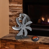 Maxbell Fireplace Fan Decoration Gadget Practical Metal for Stoves Fireplace Gray