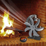 Maxbell Fireplace Fan Decoration Gadget Practical Metal for Stoves Fireplace Gray