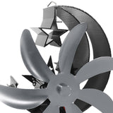 Maxbell Fireplace Fan Decoration Gadget Practical Metal for Stoves Fireplace Gray