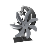 Maxbell Fireplace Fan Decoration Gadget Practical Metal for Stoves Fireplace Gray