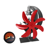Maxbell Fireplace Fan Decoration Gadget Practical Metal for Stoves Fireplace Red
