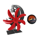Maxbell Fireplace Fan Decoration Gadget Practical Metal for Stoves Fireplace Red