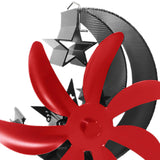 Maxbell Fireplace Fan Decoration Gadget Practical Metal for Stoves Fireplace Red