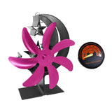 Maxbell Fireplace Fan Decoration Gadget Practical Metal for Stoves Fireplace Rose Red