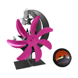 Maxbell Fireplace Fan Decoration Gadget Practical Metal for Stoves Fireplace Rose Red