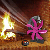 Maxbell Fireplace Fan Decoration Gadget Practical Metal for Stoves Fireplace Rose Red