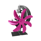 Maxbell Fireplace Fan Decoration Gadget Practical Metal for Stoves Fireplace Rose Red