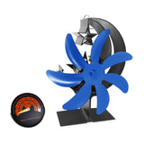 Maxbell Fireplace Fan Decoration Gadget Practical Metal for Stoves Fireplace Blue