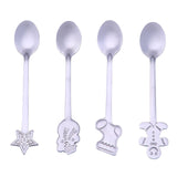 Maxbell 4 Pieces Stainless Steel Teaspoons Tableware for Cake Ice Cream Cappuccino