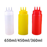 Maxbell 3x Ketchup Bottle press Container press Sauce Bottle for Condiments 650ml