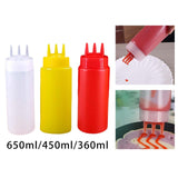 Maxbell 3x Ketchup Bottle press Container press Sauce Bottle for Condiments 650ml