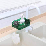 Maxbell Faucet Drain Rack Dish Cloth Hanger Accessories for Kitchen Sinks Rag Soap dark green