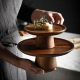 Maxbell Wood Cake Stand Dessert Display Plate Serving Tray for Table Pies Wedding L