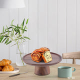 Maxbell Wood Cake Stand Dessert Display Plate Serving Tray for Table Pies Wedding L