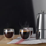 Maxbell 6x Double Walled Glass Coffee Cups Clear 80ml for coffee Cappuccinos