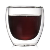 Maxbell 6x Double Walled Glass Coffee Cups Clear 80ml for coffee Cappuccinos