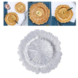 Maxbell Glass Plate Decorative Tray Fruit Plate for Party Events Dinner Decor Argent