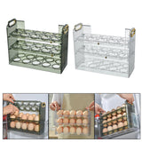 Maxbell Egg Tray Egg Fresh Storage 30 Grid Egg Holder for Fridge Table Green