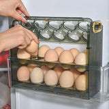 Maxbell Egg Tray Egg Fresh Storage 30 Grid Egg Holder for Fridge Table Green