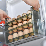 Maxbell Egg Tray Egg Fresh Storage 30 Grid Egg Holder for Fridge Table Green