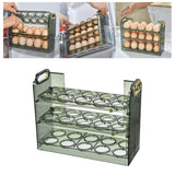 Maxbell Egg Tray Egg Fresh Storage 30 Grid Egg Holder for Fridge Table Green