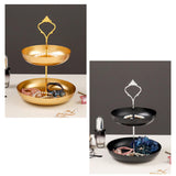 Maxbell Snack Tray 2 Tier Cupcake Stand Cosmetic Storage Rack for Party Desktop Black
