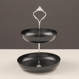 Maxbell Snack Tray 2 Tier Cupcake Stand Cosmetic Storage Rack for Party Desktop Black