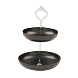 Maxbell Snack Tray 2 Tier Cupcake Stand Cosmetic Storage Rack for Party Desktop Black