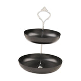 Maxbell Snack Tray 2 Tier Cupcake Stand Cosmetic Storage Rack for Party Desktop Black